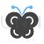 Butterfly Blue Black Icon - IconBunny