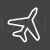 Plane Line Inverted Icon - IconBunny