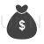 Money Bag III Glyph Icon - IconBunny