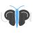 Butterfly II Blue Black Icon - IconBunny