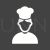 Chef Male Glyph Inverted Icon - IconBunny