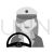 Driver Female Greyscale Icon - IconBunny