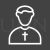 Priest Line Inverted Icon - IconBunny
