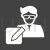 Secretary Glyph Inverted Icon - IconBunny