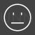 Straight Face Line Inverted Icon - IconBunny