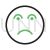 Disappointed Line Green Black Icon - IconBunny