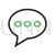 Message Bubble with dots Line Green Black Icon - IconBunny