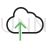 Cloud with upward arrow Line Green Black Icon - IconBunny