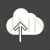 Cloud with upward arrow Glyph Inverted Icon - IconBunny
