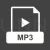 MP3 Glyph Inverted Icon - IconBunny