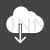 Cloud with downward arrow Glyph Inverted Icon - IconBunny