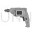Drill Machine Greyscale Icon - IconBunny