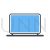 Laptop Blue Black Icon - IconBunny
