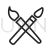 Two Paint Brushes Line Icon - IconBunny