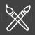 Two Paint Brushes Line Inverted Icon - IconBunny