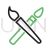 Two Paint Brushes Line Green Black Icon - IconBunny