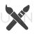 Two Paint Brushes Glyph Icon - IconBunny