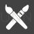 Two Paint Brushes Glyph Inverted Icon - IconBunny