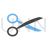 Scissors Blue Black Icon - IconBunny