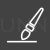 Brush drawing line Line Inverted Icon - IconBunny