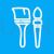 Paint Brushes Line Multicolor B/G Icon - IconBunny