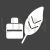 Feather Quill Glyph Inverted Icon - IconBunny