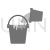 Paint Buckets Greyscale Icon - IconBunny
