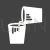 Paint Buckets Glyph Inverted Icon - IconBunny