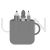 Mug with Design Tools Greyscale Icon - IconBunny