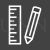 Pencil & Ruler Line Inverted Icon - IconBunny