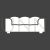 Large Sofa Glyph Inverted Icon - IconBunny
