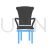 Bedroom Chair Blue Black Icon - IconBunny