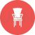 Bedroom Chair Flat Round Icon - IconBunny