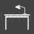 Working Desk Glyph Inverted Icon - IconBunny