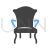 Comfortable Chair Blue Black Icon - IconBunny