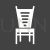 Conference Room Chair Glyph Inverted Icon - IconBunny