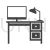 Office Desk Glyph Icon - IconBunny