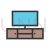 Television Set with cabinets Line Filled Icon - IconBunny