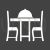 Dinner Table II Glyph Inverted Icon - IconBunny