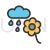 Flower with rain Line Filled Icon - IconBunny