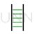 Ladder Line Green Black Icon - IconBunny