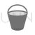 Water Bucket Greyscale Icon - IconBunny