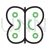 Butterfly Line Green Black Icon - IconBunny