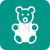 Stuffed Bear Flat Round Corner Icon - IconBunny