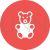 Stuffed Bear Flat Round Icon - IconBunny
