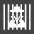 Criminal behind bars Glyph Inverted Icon - IconBunny