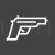 Pistol Line Inverted Icon - IconBunny