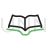 Open Book Line Green Black Icon - IconBunny
