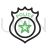 Police Badge Line Green Black Icon - IconBunny