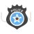 Police Badge Blue Black Icon - IconBunny